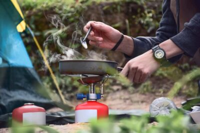 Adobe Stock royalty-free image #205720478, 'Breakfast in front of the tent in the morning,defocus background' uploaded by virusb2120, standard license purchased from https://stock.adobe.com/images/download/205720478; file retrieved on April 24th, 2019. License details available at https://stock.adobe.com/license-terms - image is licensed under the Adobe Stock Standard License