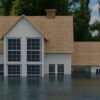 Adobe Stock royalty-free image #146663267, '3D rendering of half of a house under flood' uploaded by hidako, standard license purchased from https://stock.adobe.com/images/download/146663267; file retrieved on October 26th, 2018. License details available at https://stock.adobe.com/license-terms - image is licensed under the Adobe Stock Standard License