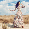 Adobe Stock royalty-free image #70864530, 'woman in luxurious floral dress posing in summer field' uploaded by Slava_Vladzimirska