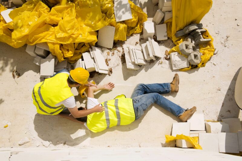 Adobe Stock royalty-free image #56139481, 'Construction accident' uploaded by Halfpoint, standard license purchased from https://stock.adobe.com/images/download/56139481; file retrieved on March 30th, 2019. License details available at https://stock.adobe.com/license-terms - image is licensed under the Adobe Stock Standard License