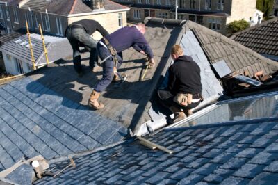 Adobe Stock royalty-free image #24835864, 'Roofers measuring' uploaded by Gordon Saunders, standard license purchased from https://stock.adobe.com/images/download/24835864; file retrieved on June 26th, 2019. License details available at https://stock.adobe.com/license-terms - image is licensed under the Adobe Stock Standard License