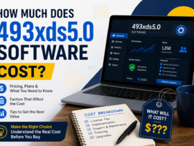 How Much Does the 493xds5.0 Software Cost? featured image showing a modern laptop displaying a software dashboard, pricing concepts, cost breakdown notes, and technology-themed graphics with the keyword prominently displayed.