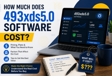 How Much Does the 493xds5.0 Software Cost? featured image showing a modern laptop displaying a software dashboard, pricing concepts, cost breakdown notes, and technology-themed graphics with the keyword prominently displayed.