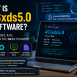 Featured image for "What Is 493xds5.0 in Software?" showing a laptop with software code, version identifier 493xds5.0, technology icons, and a modern blue-themed interface.